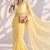 Yellow color smart ready to wear bollywood style chiffon saree for party looks