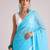 sky blue smart ready to wear bollywood style chiffon saree for party looks