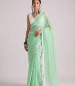 green smart ready to wear bollywood style chiffon saree for party looks