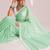 green smart ready to wear bollywood style chiffon saree for party looks