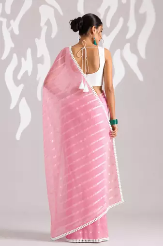peach smart ready to wear bollywood style chiffon saree for party looks