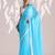sky blue smart ready to wear bollywood style chiffon saree for party looks