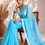 sky blue smart ready to wear bollywood style chiffon saree for party looks