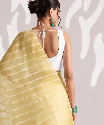 yellow smart ready to wear bollywood style chiffon saree for party looks 2