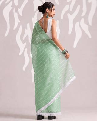 green smart ready to wear bollywood style chiffon saree for party looks 2