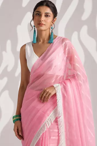 peach smart ready to wear bollywood style chiffon saree for party looks