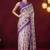 violet beautiful partywear ready to wear designer printed saree