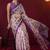 violet beautiful partywear ready to wear designer printed saree