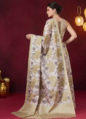 green beautiful partywear ready to wear designer printed saree 2
