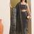 dark green beautiful partywear ready to wear designer printed saree