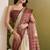 cream beautiful partywear ready to wear designer printed saree