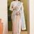 beige beautiful partywear ready to wear designer printed saree