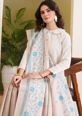 beige beautiful partywear ready to wear designer printed saree 3