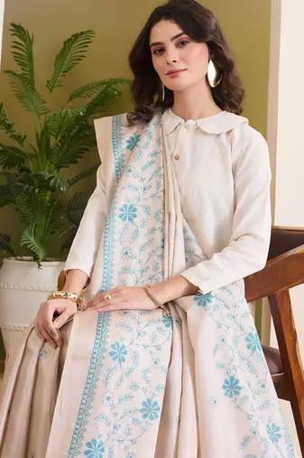 beige beautiful partywear ready to wear designer printed saree