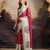 red beautiful partywear ready to wear designer printed saree