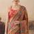 orange beautiful partywear ready to wear designer printed saree