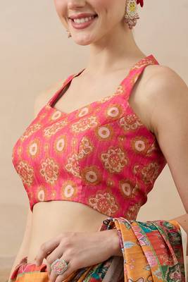 orange beautiful partywear ready to wear designer printed saree 5