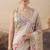 beige beautiful partywear ready to wear designer printed saree