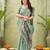 grey ghicha cotton blend fabric beautiful woven designer ethnic saree