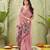pink ghicha cotton blend fabric beautiful woven designer ethnic saree