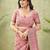 pink ghicha cotton blend fabric beautiful woven designer ethnic saree