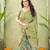 green ghicha cotton blend fabric beautiful woven designer ethnic saree