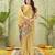 mustard ghicha cotton blend fabric beautiful woven designer ethnic saree