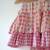 Pink hand block printed cotton top and dhoti set