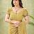 mustard ghicha cotton blend fabric beautiful woven designer ethnic saree