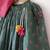 Green and magenta pink hand block printed cotton lehenga set