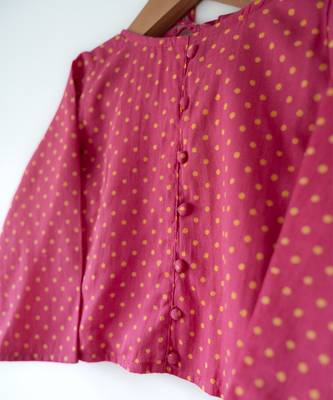 Green and magenta pink hand block printed cotton lehenga set 5