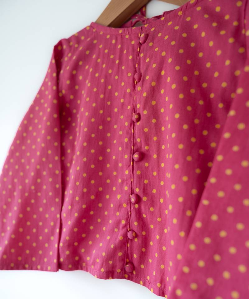 Green and magenta pink hand block printed cotton lehenga set