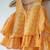 Yellow and off white hand block printed cotton top and pallazo set
