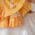 Yellow and off white hand block printed cotton top and pallazo set