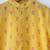 Yellow floral hand block printed cotton kurta