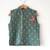 Green hand block printed cotton nehru jacket
