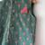 Green hand block printed cotton nehru jacket
