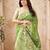 green handloom silk blend fabric woven designer graceful saree
