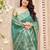 sea green handloom silk blend fabric woven designer graceful saree