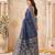 blue handloom silk blend fabric woven designer graceful saree