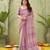 pink beautiful designer ikkat printed jute linen saree
