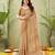 orange beautiful designer ikkat printed jute linen saree