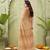 orange beautiful designer ikkat printed jute linen saree