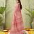 salmon beautiful designer ikkat printed jute linen saree