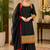 black color thread  work rayon kashmiri style salwar kameez set