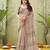 grey beautiful designer ikkat printed jute linen saree