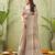 grey beautiful designer ikkat printed jute linen saree