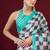 sea green smart and ethnic satin fabric girlie ready to wear ceremonial saree