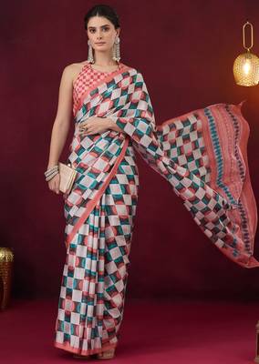 orange smart and ethnic satin fabric girlie ready to wear ceremonial saree 4