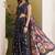 black smart and ethnic satin fabric girlie ready to wear ceremonial saree